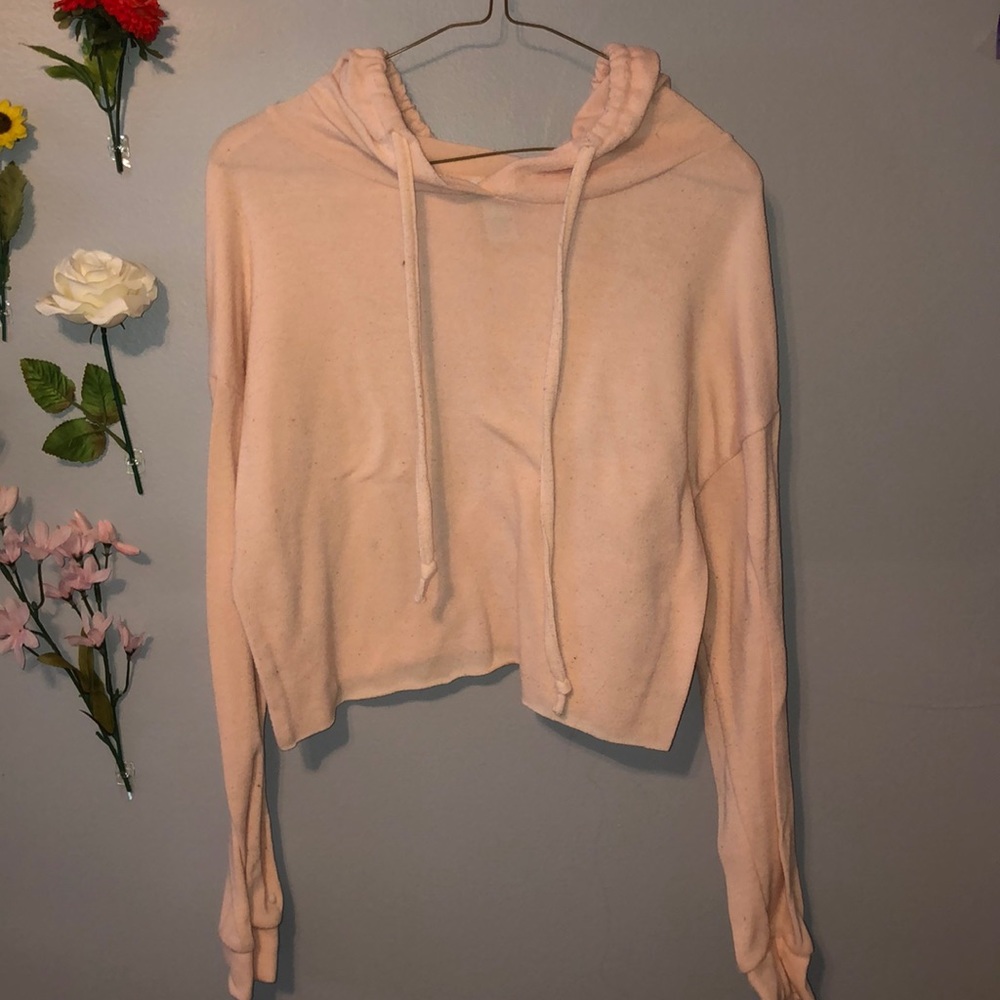Pink cropped hoodie